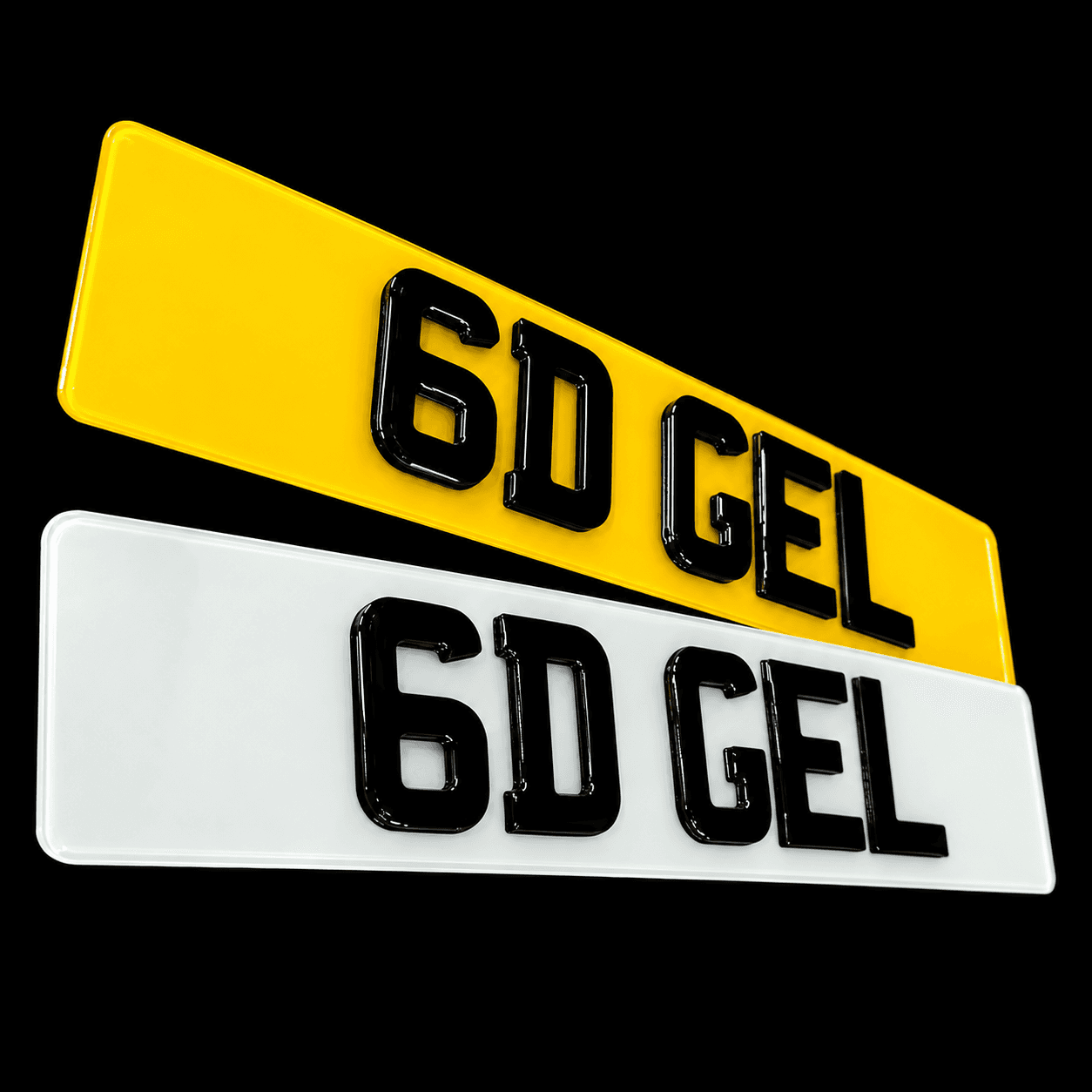 Double 4D Gel Number Plates