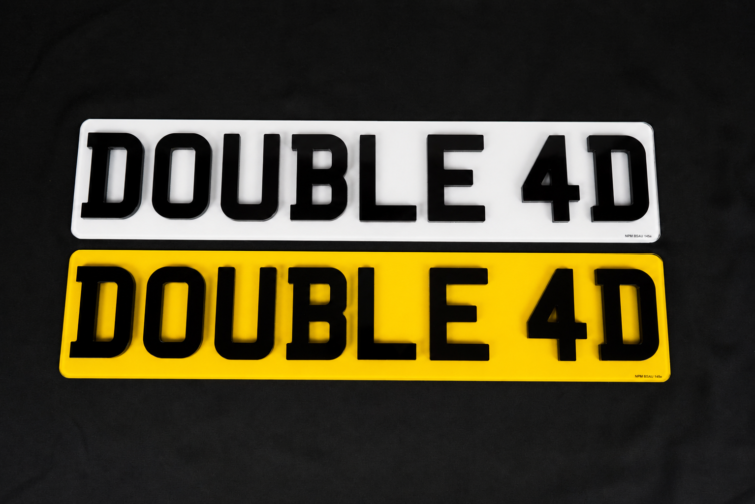 Double 4D Number Plates — Standard Car